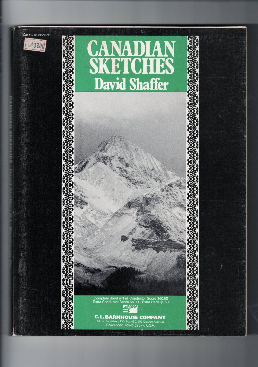 送料無料 吹奏楽楽譜 デイヴィッド・シェーファー:カナディアン・スケッチ 試聴&スコア閲覧可 スコア・パート譜セット拍卖