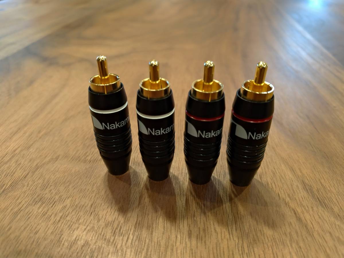 Nakamichi ナカミチ RCAプラグ 24金メッキ ブラック 新品 4個セット 4拍卖