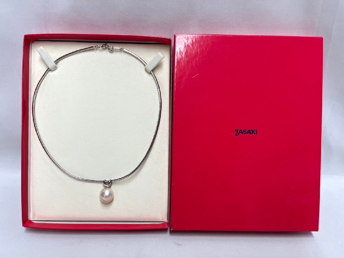AZ①♪TASAKI タサキ 田崎真珠 ネックレス パール 真珠 SV925 silver刻印 重さ:約12g パールサイズ 約14.9㎜×約10.2㎜ レディース 箱付♪拍卖
