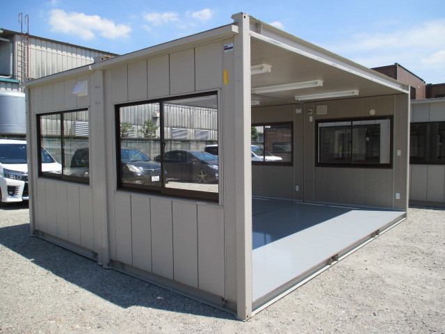 【関東~九州】スーパーハウス 車庫 コンテナ ガレージ 物置 ユニットハウス 8坪 中古 仮設 プレハブ 倉庫 16畳 休憩所 作業場 農業 営農拍卖