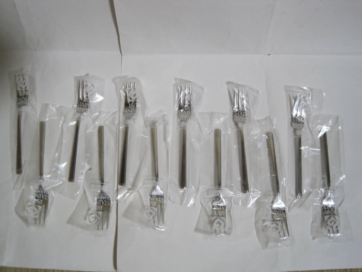 ★★ラッキーウッド ヒメフォーク 最高級18-10ステンレス製 12本セット『ロマンス』拍卖