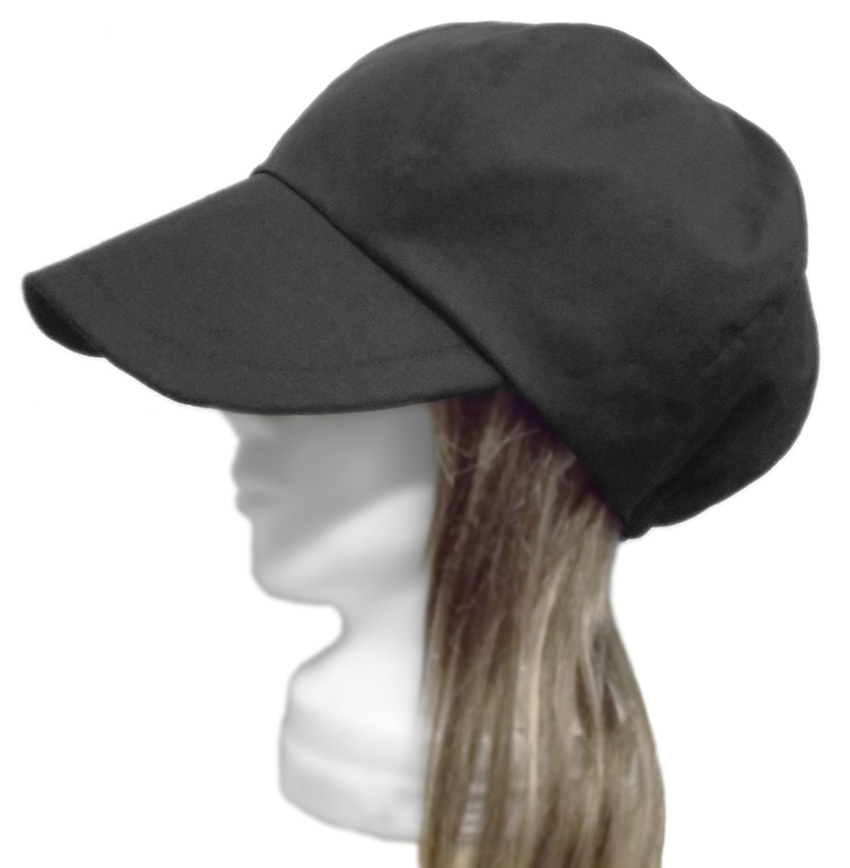 ハンドメイド◆つば広キャスケット◆ハーフリネンツイル/ブラック ◇ゆったりサイズ・紫外線対策・小顔効果・オールシーズン着用◇拍卖