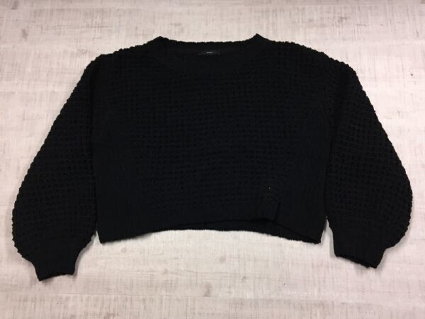 エモダ EMODA ギャル 109系 かぎ編み クロップド丈 ニット セーター レディース ポリエステル100% F 黒拍卖