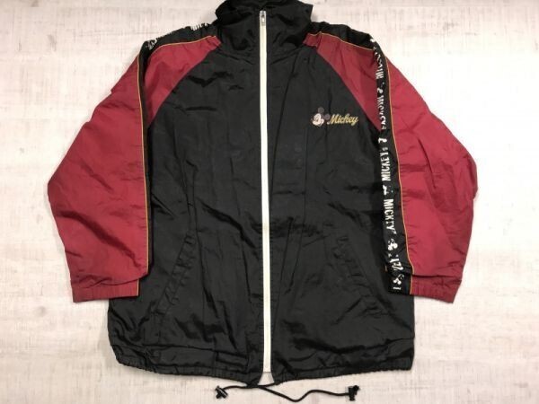 ミッキー MICKEY UNLIMITED ディズニー DISNEY レトロ スポーツロゴ ストリート スケート 切替 袖プリント ジャケット メンズ M 黒拍卖