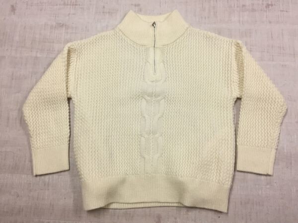 Arnold Palmer アーノルドパーマー RENOWN レナウン プルオーバー ジャガード ハーフジップ ハイネック ニット セーター レディース M 白拍卖