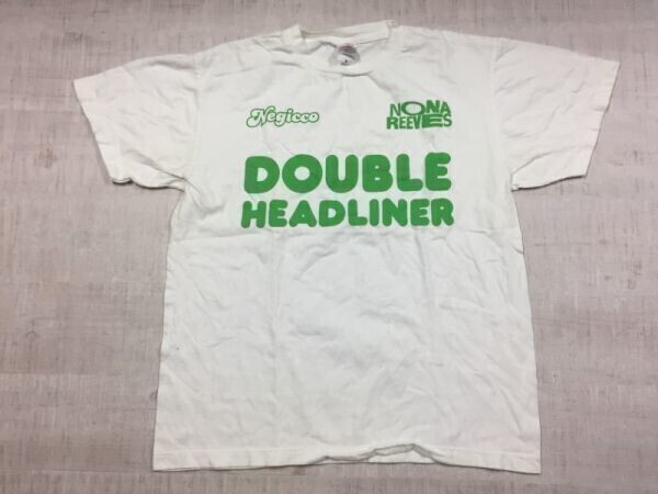 Negicco ネギッコ NONA REEVES ノーナリーヴス ときめきのヘッドライナー DOUBLE HEADLINER 半袖Tシャツ メンズ M 白拍卖