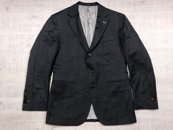 GINZA Global Style 銀座グローバルスタイル CANONICO カノニコ 伊製生地 ペイズリー総裏地 テーラードジャケット メンズ グレー拍卖