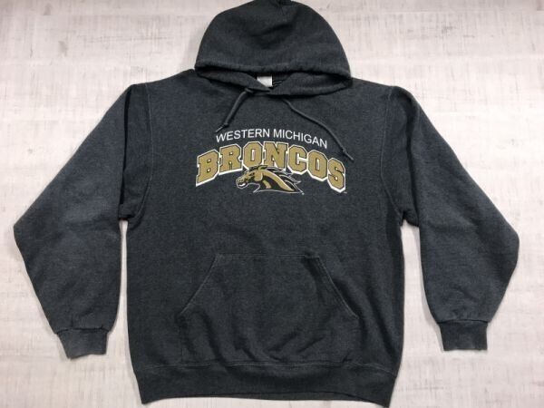 JERZEES ジャージーズ ウェスタンミシガン大学 ブロンコス NCAA アメカジ スポーツ 古着 スウェットパーカー プルオーバー メンズ L グレー拍卖