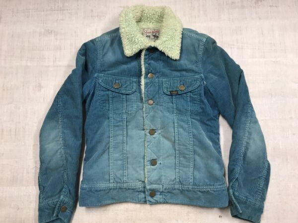 リー Lee ストームライダー STORM RIDER アメカジ 裏ボア フェード加工 y2k コーデュロイ トラッカー ジャケット レディース 36 ターコイズ拍卖