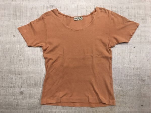 マーガレットハウエル Margaret Howell 英国トラッド モード 古着 無地 半袖Tシャツ レディース コットン100% 日本製 2 オレンジ拍卖