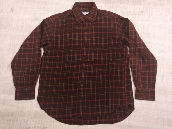 パーソンズ スポーツ PERSON'S SPORTS オールド レトロ モード 古着 チェック長袖シャツ メンズ ボタンダウン L 茶色拍卖