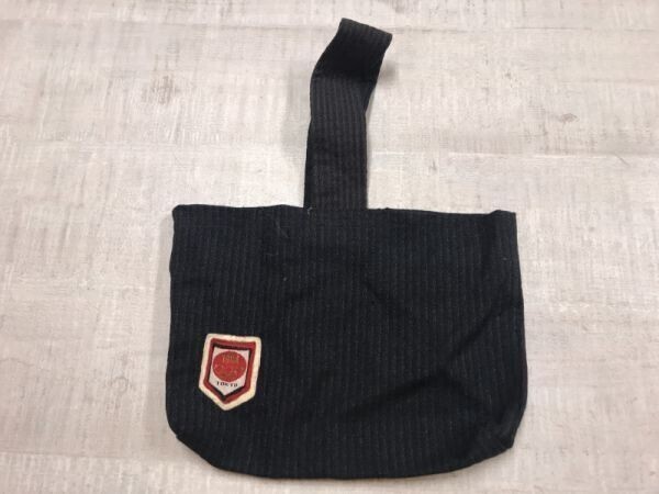 昭和レトロ 当時物 1964年 東京オリンピック 五輪 記念品 ストライプ ワッペン 小物入れ ポーチ 紺拍卖