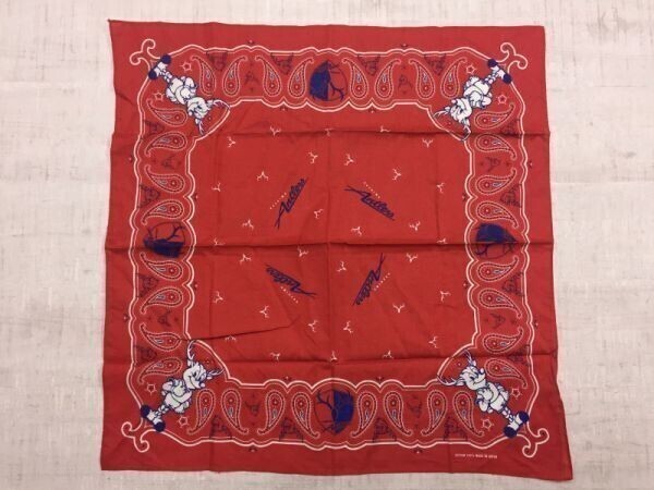 平成レトロ サッカー Jリーグ 鹿島アントラーズ Antlers キャラクター しかお ペイズリー柄 バンダナ 日本製 コットン100% 赤拍卖