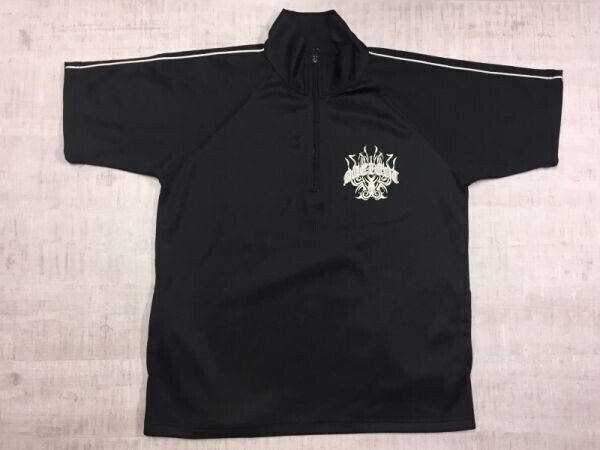 ヒルクロップ HILLCROP ストリート ネオグランジ トライバル ハーフジップ ジャージ プルオーバー半袖シャツ メンズ M 黒拍卖