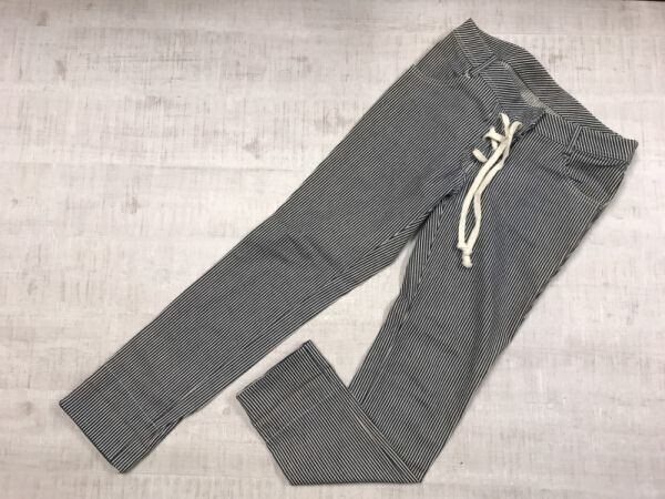 メゾンドリーファー MAISON DE REEFUR ヒッコリー スキニー レースアップ 編み上げ パンツ ボトムス レディース ストレッチ 紺白拍卖