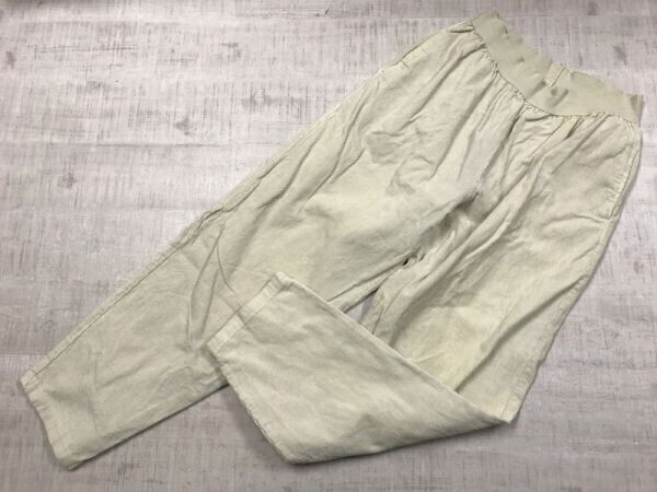 カナダ製 オールド 90s 古着 アメカジ ワーク ウエストゴム コーデュロイ イージー パンツ ボトムス メンズ L オフホワイト拍卖