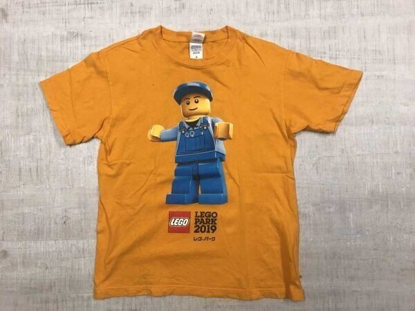 レゴ パーク 2019 LEGO PARK ロゴ キャラクター プリント 半袖Tシャツ メンズ コットン100% S バックプリント有 オレンジ拍卖
