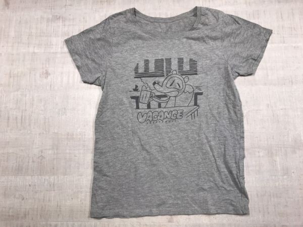 VACANCE 酒狸 SAKETANUKI レトロ イラスト キャラクター デザイン 半袖Tシャツ カットソー メンズ L グレー DALUC ダルク拍卖