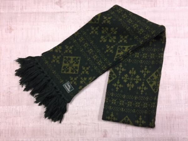 Daily russet ラシット ノルディック雪柄 総柄 ジャガード フリンジ マフラー メンズ レディース 男女兼用 緑拍卖