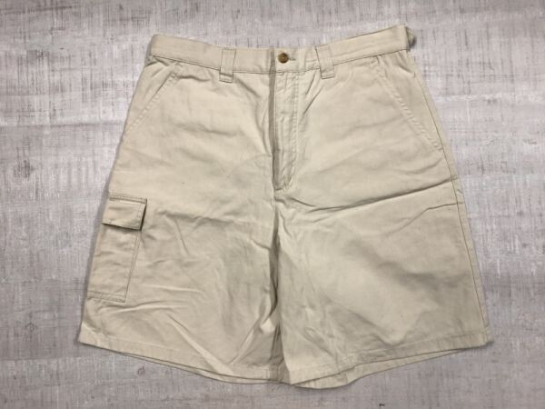 アクアスキュータム Aquascutum アメカジ トラッド ハーフ ショート カーゴ パンツ ボトムス メンズ サイド調節ベルト M ベージュ拍卖