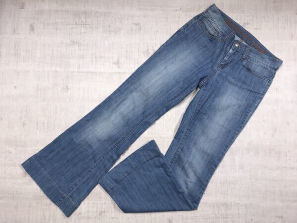 コルレオーネ corleone love denim アメカジ Y2K 00s ステッチ ローライズ ブーツカット デニムパンツ ボトムス レディース トルコ製 27 青拍卖