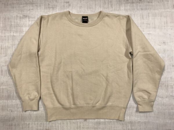 クロスステッチ CROSS STITCH プリントボディーにも◎ スウェット トレーナー メンズ 無地 裏起毛 ベーシック アメカジ M ベージュ拍卖