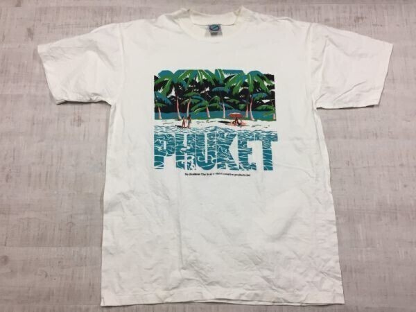 NO PROBLEM製 プーケット Phuket タイ スーベニア サーフ お土産 ご当地 半袖Tシャツ カットソー メンズ 白拍卖