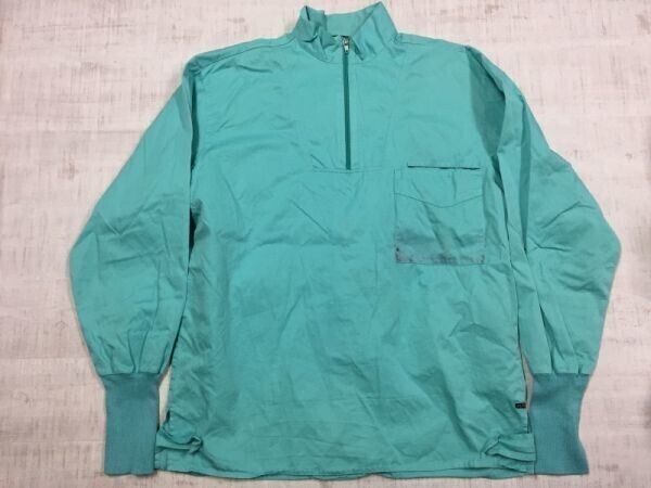 ITALY製 PASTELLI パステリ インポート オールド レトロ 90s 古着 プルオーバー メディカルシャツ ジャケット メンズ ハーフジップ M 水色拍卖