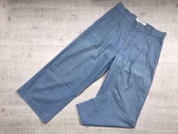 アーバンリサーチ URBAN RESEARCH ロットラム lot lamb ワイド ガウチョ パンツ ボトムス レディース コットン混合 36 青拍卖