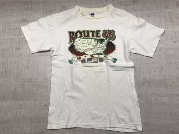 anvil アンビル製 ROUTE 66 アメカジ ストリート バイク スーベニア お土産 半袖Tシャツ カットソー メンズ M 白拍卖
