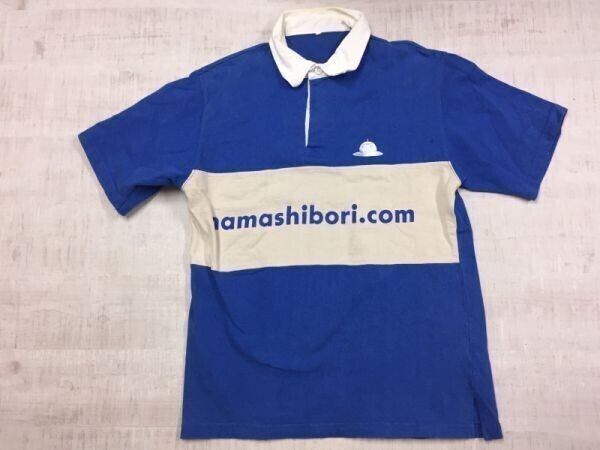 namashibori.com キリンビール 生搾り オンワード樫山 スポーツ 半袖ポロシャツ ラガーシャツ メンズ 白青拍卖