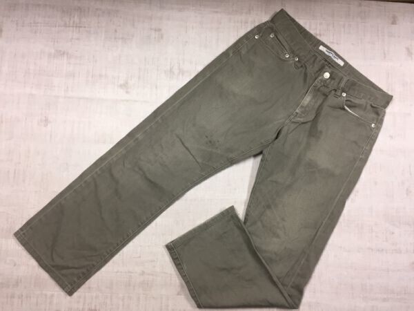 ユニクロ UNIQLO アメカジ ORIGINAL BASIC ストレート ピケ パンツ ジーンズ ボトムス メンズ ストレッチ 牛革装飾使用 30 グレー拍卖