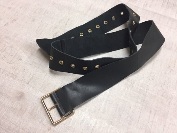 オールド レトロ フェアリーグランジ ネオお兄系 Y2K 00s 古着小物 合皮 フェイクレザー 極太 ベルト メンズ 黒拍卖