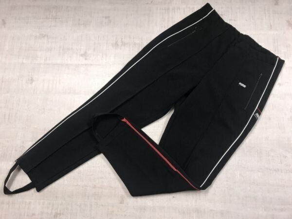 プーマ PUMA オールド レトロ スポーツ 足掛け トレンカ型 芋ジャージ トラック パンツ ボトムス メンズ ポリエステル100% 黒拍卖