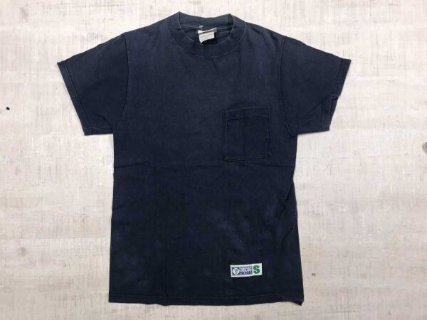 ディスカスアスレチック Discus Athletic オールド 90s アメカジ スポーツ 古着 シンプル 無地 半袖Tシャツ メンズ コットン100% S 紺拍卖