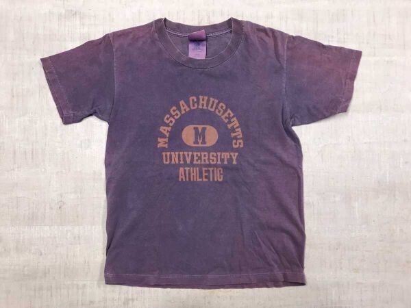 JERZEES ジャージーズ オーバーダイ 後染め オールド 00s アメカジ サーフ 英字プリント カレッジ 半袖Tシャツ メンズ コットン100% L 紫拍卖