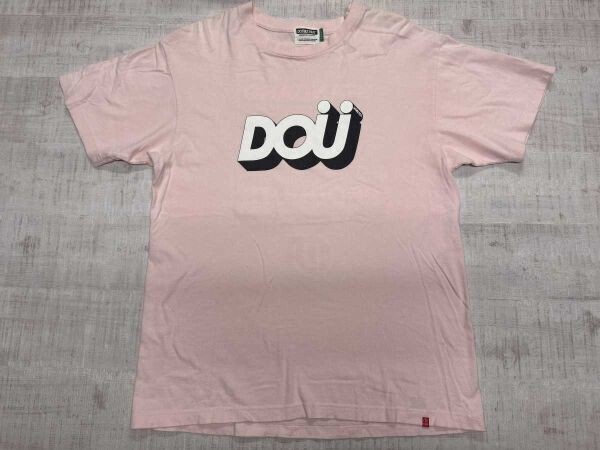 ダブルスティール DOUBLE STEAL アメカジ ストリート バッグロゴプリント ビッグシルエット 半袖Tシャツ メンズ コットン100% L ピンク拍卖