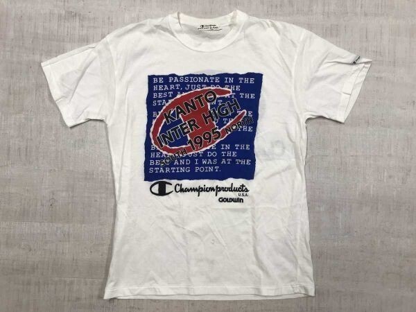 チャンピオン Champion 関東インターハイ KANTO INTER HIGH 1995 オールド 90s スポーツ 古着 半袖Tシャツ メンズ 日本製 白拍卖