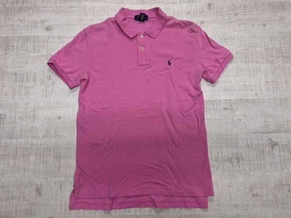ポロ ラルフローレン POLO RALPH LAUREN レトロ アメトラ スポーツ 鹿の子 半袖ポロシャツ キッズ コットン100% L(14-16) ピンク拍卖