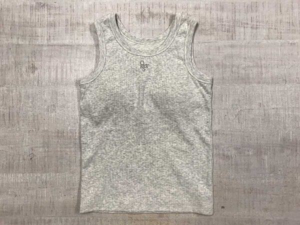 QUEST デイアンドデイ デイリーユース 刺繍 リブ編み カップ付き タンクトップ レディース ストレッチ F ライトグレー拍卖