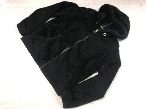 NICOLE Selection ニコル フェアリーグランジ ロック Y2K ボアフリース ジップアップ パーカー ジャケット メンズ ポリエステル100% 38 黒拍卖