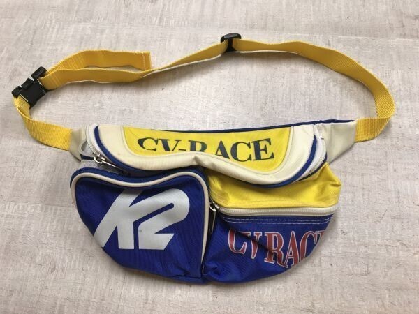 K2 ケーツー 90s OLD オールド レトロ アウトドア ウエストバッグ ポーチ カバン 小物入れ メンズ マルチポケット バイカラー 青拍卖