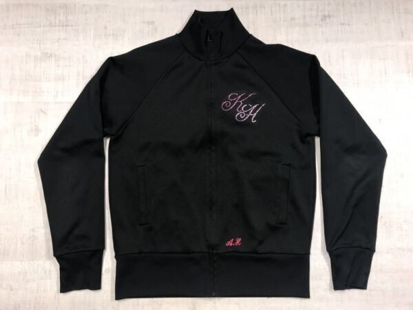 Baton Girl バトンガール Y2K 00s ストリート サーフ 平成ギャル 古着 ラインストーン ジャージ トラック ジャケット レディース 日本製 黒拍卖