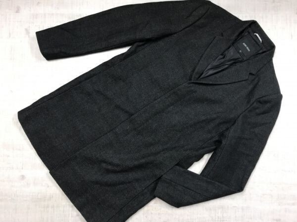 アントニーモラート ANTONY MORATO レトロ トラッド ヘリンボーン ツイル 比翼 チェスター コート ジャケット メンズ ウール混 L 黒拍卖