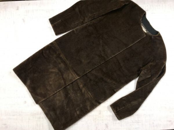 ガリャルダガランテ GALLARDA GALANTE レトロ モード 古着 比翼 フェイクファー ノーカラー ダブル コート レディース ナイロン100% F 茶色拍卖