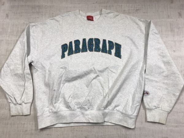 P08 Paragraph オールド HIPHOP アメカジ ストリート ヘビーウェイト 肉厚 スウェット トレーナー メンズ 刺繍 4 ライトグレー拍卖