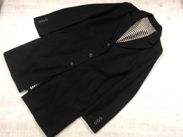 グローバルワーク GLOBAL WORK レトロ トラッド ドメスティック 古着 ウール混 3つボタン チェスターコート レディース 3つボタン M 黒拍卖