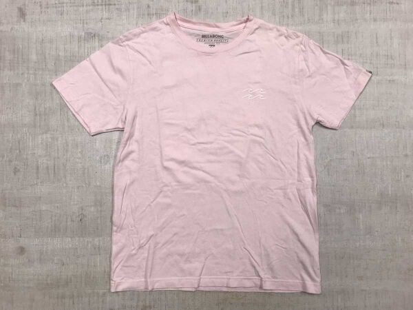 ビラボン BILLABONG サーフ ストリート アメカジ ムラスポ系 両面プリントl 半袖Tシャツ メンズ コットン100% M ピンク拍卖