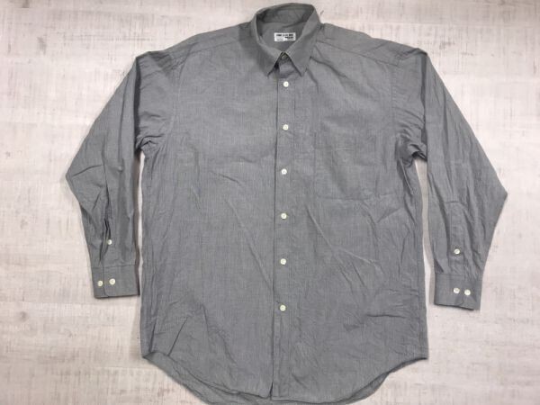 コムサデモード COMME CA DU MODE MEN ドメスティック レトロ トラッド 古着 千鳥格子 ハウンドトゥース 長袖シャツ メンズ 2 グレー拍卖
