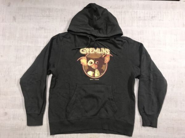 ジーユー GU グレムリン 40years of GREMLINS 40周年 コラボ プリント スウェットパーカー プルオーバー レディース コットン100% M グレー拍卖